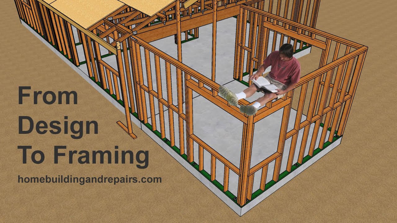 How To Design And Frame Small Home Addition - Gable Roof And Angled Wall Tutorials