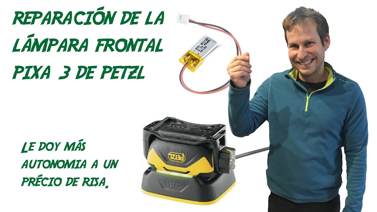 Reparación lampara frontal de #PETZL #PIXA 3, por menos de 5€ y dandole más autonomia.