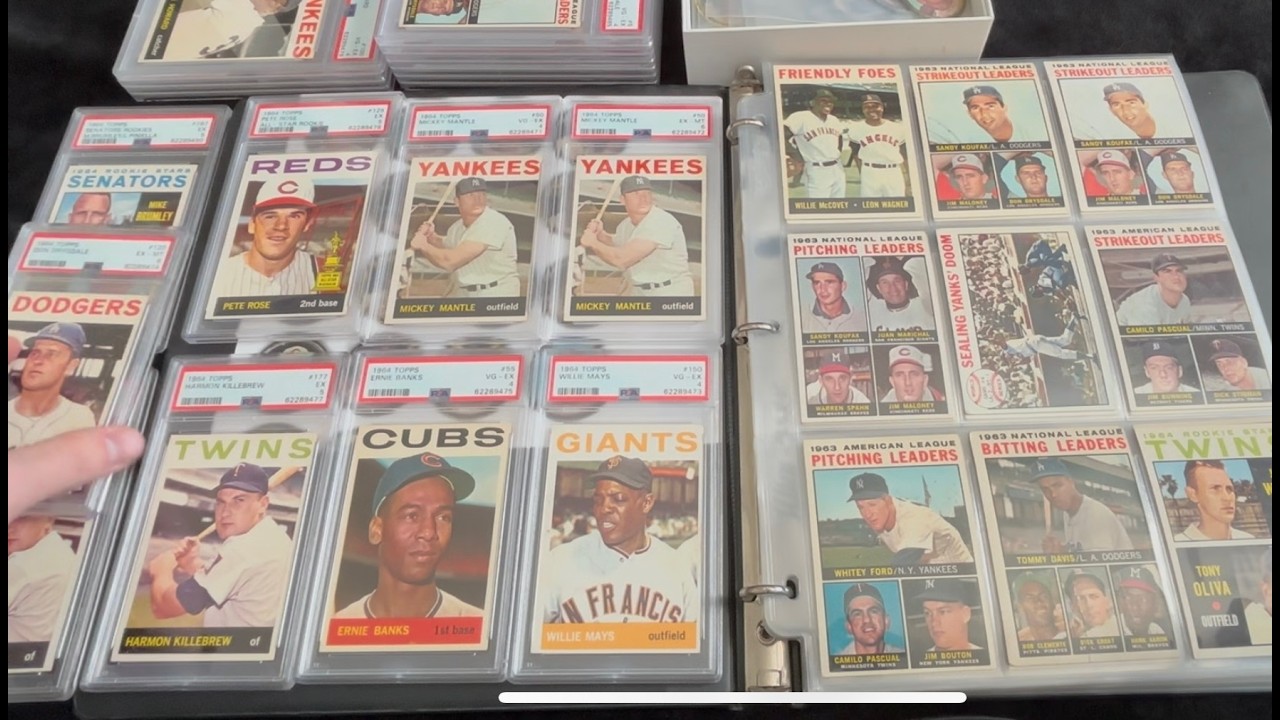 1964 Topps Collection With Mantle x2, Rose, Mays, & Banks Purchased From Original Owner