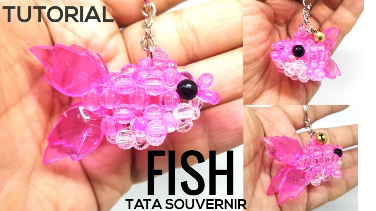 How to Bead Fish Keychain/Kerajinan Manik Manik/Tutorial / Beading Keychain