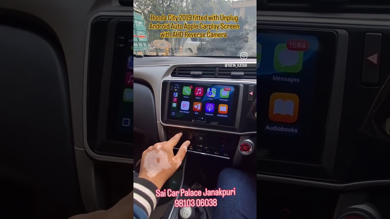 9" Android Auto Apple Carplay Screen , AHD Reverse Camera fitted in Honda City 