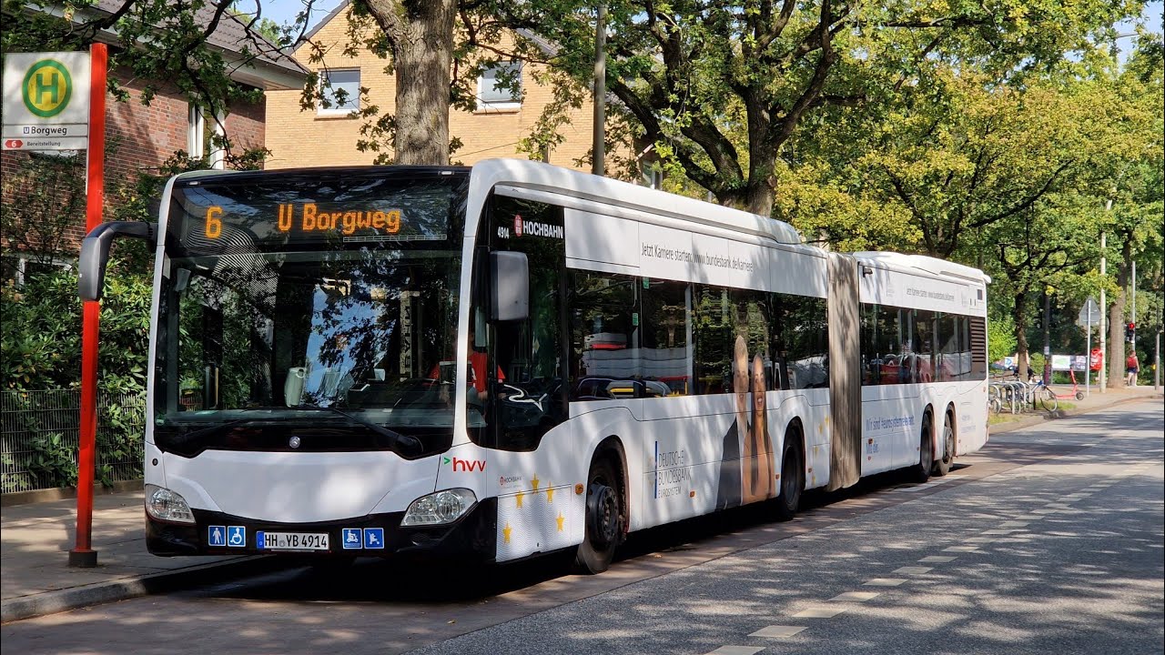 Bus Hamburg | Mitfahrt in der kompl. 6 von U Borgweg bis Auf dem Sande (Speicherstadt) im CapaCity L