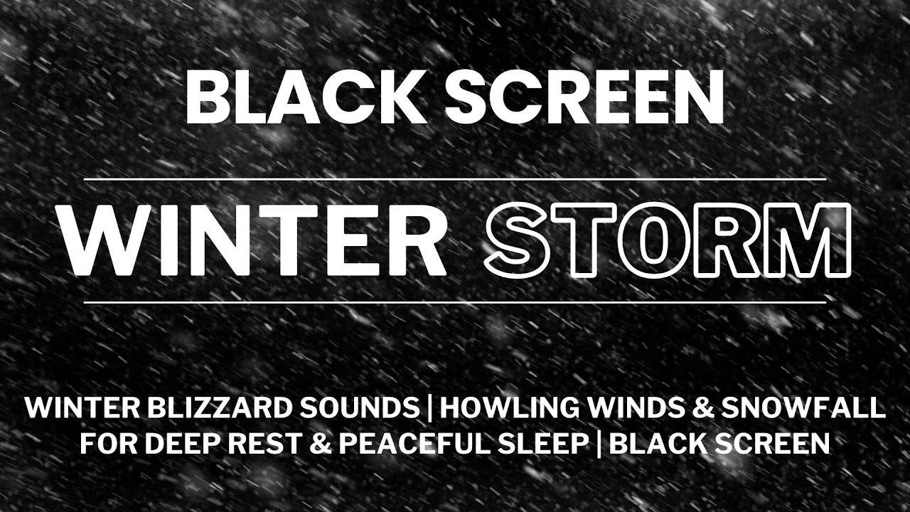 Winter Blizzard Sounds | Howling Winds & Snowfall for Deep Rest & Peaceful Sleep | Black Screen