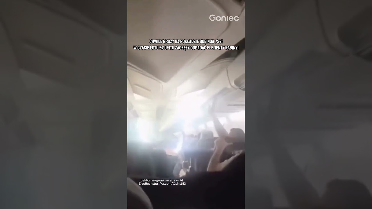 Chwile grozy na pokładzie Boeinga 737! W czasie lotu z sufitu zaczęły odpadać elementy kabiny!