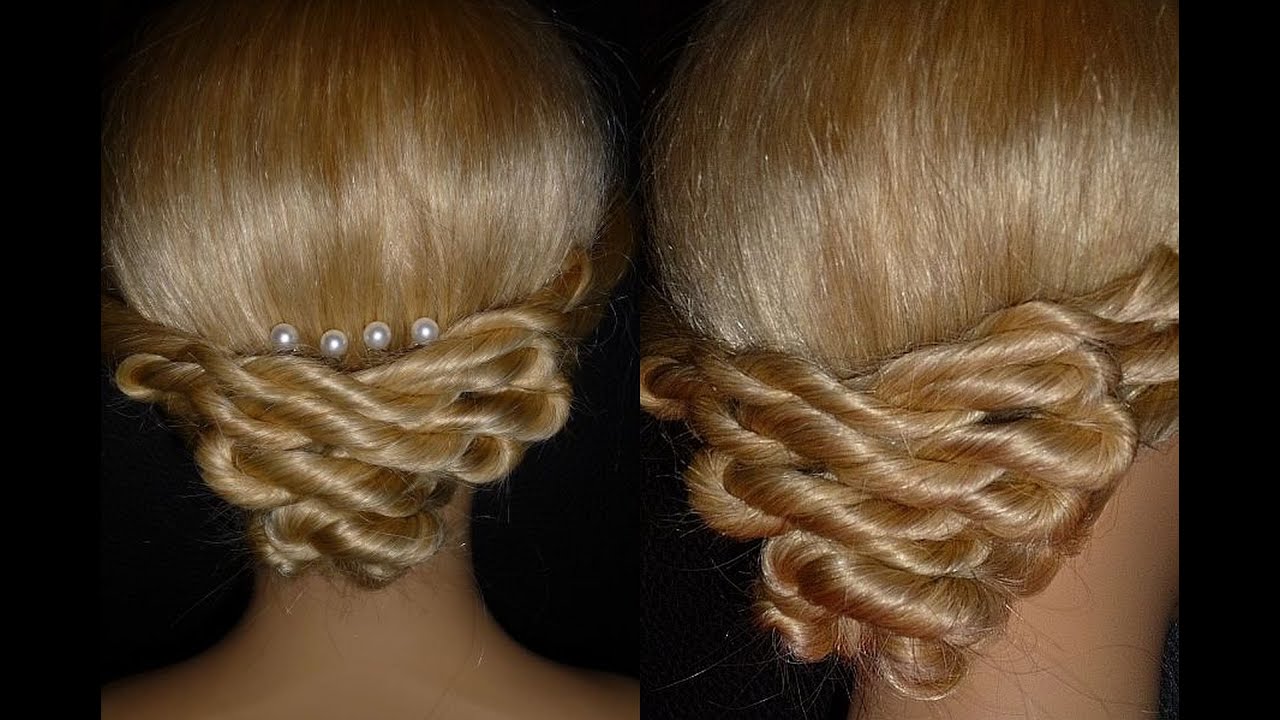Schöne/Einfache Twist Zopf Hochsteckfrisur für mittel Haare♥.Twist Braid Hairstyle.Peinados hermosos