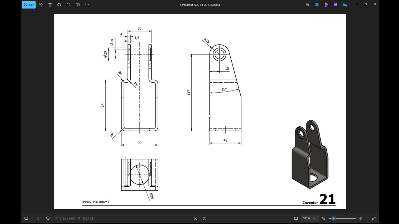 IronCAD Modeling Practice - Inventor Model 21