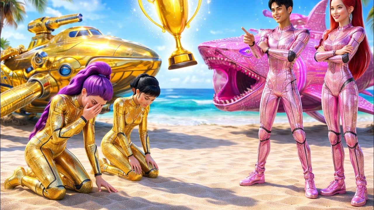 Golden Family VS Pink Family: Can Rumi Win The Magic Submarine Racing Championship || KPOP Demon