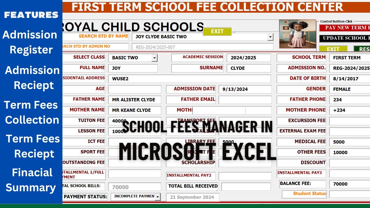 MANAGE SCHOOL FEES WITH MICROSOFT EXCEL | SIMPLE & POWERFUL FEE MANAGEMENT SYSTEM 2