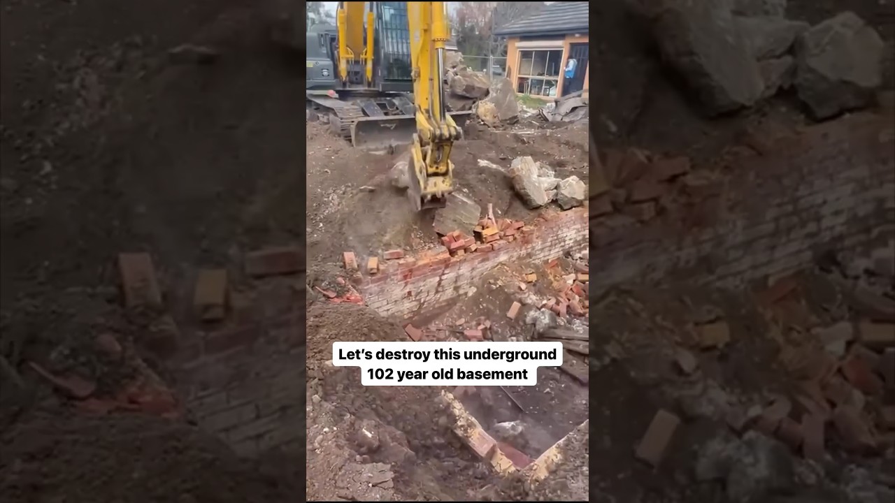 Destroying An Ancient Basement #home #demolition #demolitionday #demolitionman #homedemolition