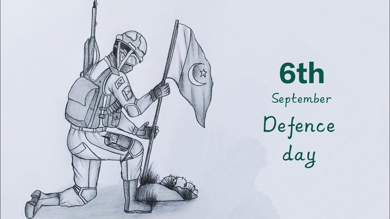 Defence Day Easy Drawing | Pakistan Defence Day| 6th September Pencil Drawing 2025