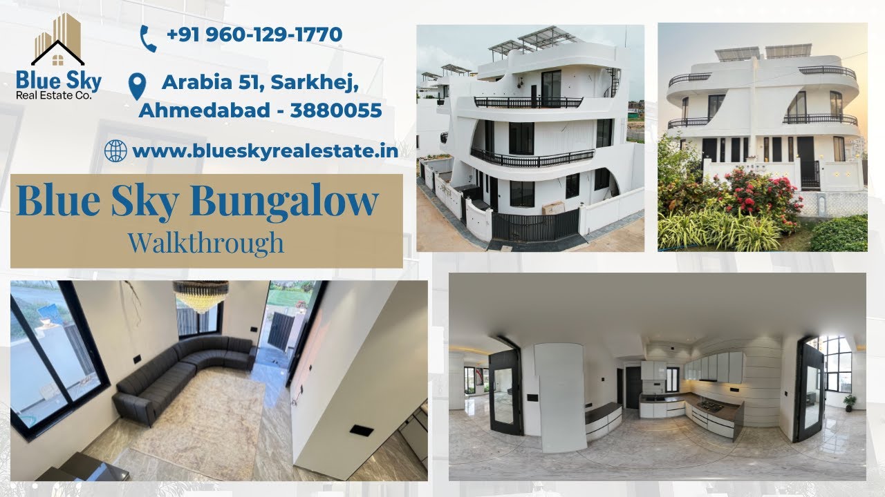 4 Bhk Luxurious #Bungalow for Sale at #Sarkhej #Ahmedabad | Blue Sky Bungalows Walkthrough
