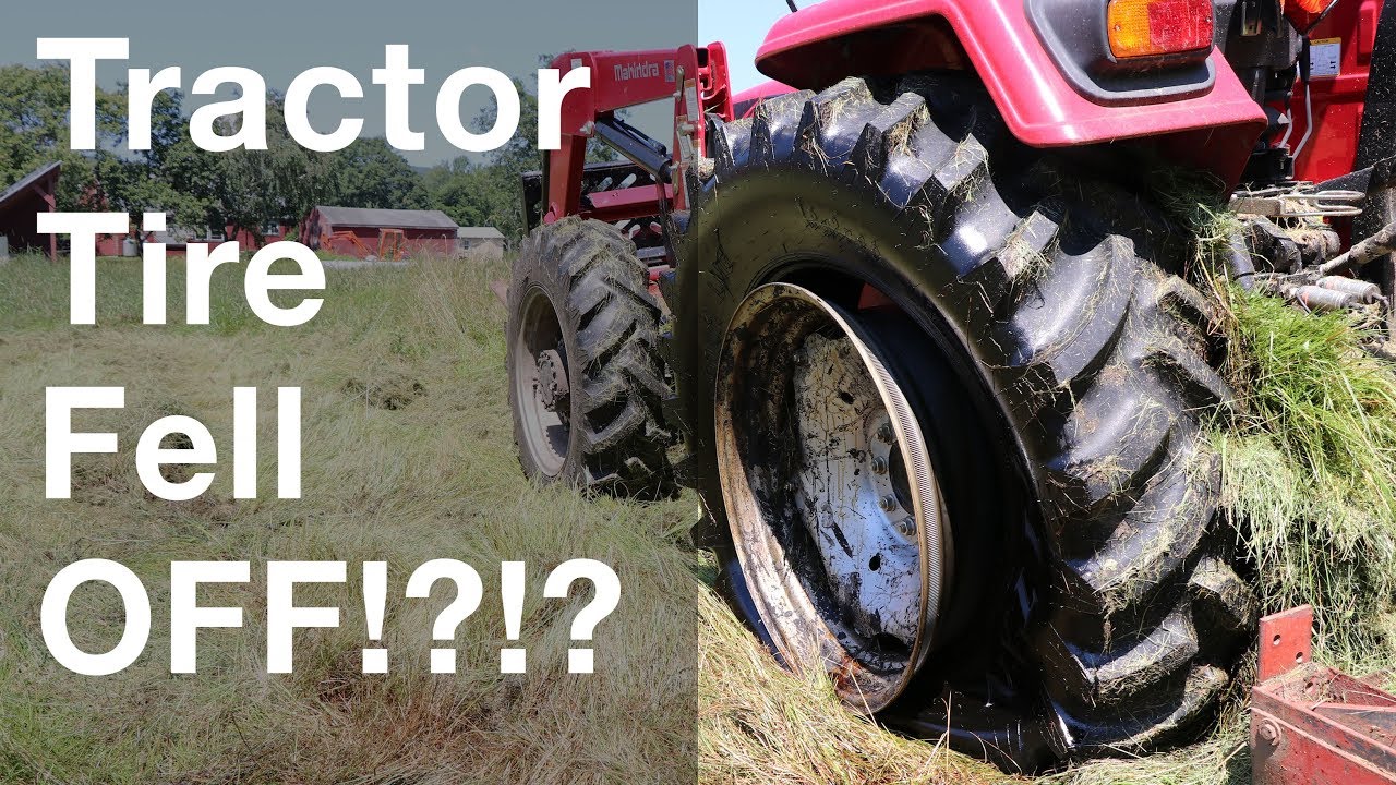 Farm tractor tire falls off in field, I am STUCK!