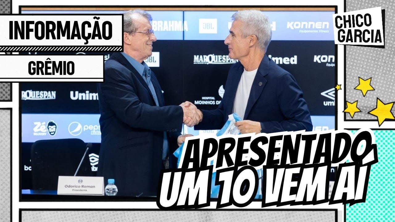 GRÊMIO: LUÍS CASTRO APRESENTADO EMPOLGA E DEIXA ESCAPAR PISTAS SOBRE UM CAMISA 10