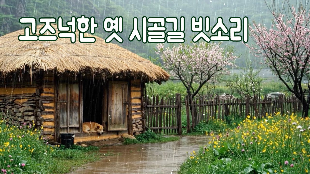 고즈넉한 옛 시골길 빗소리로 잠드세요｜수면유도 숙면 불면증 긴장 완화 꿀잠 공부 ASMR
