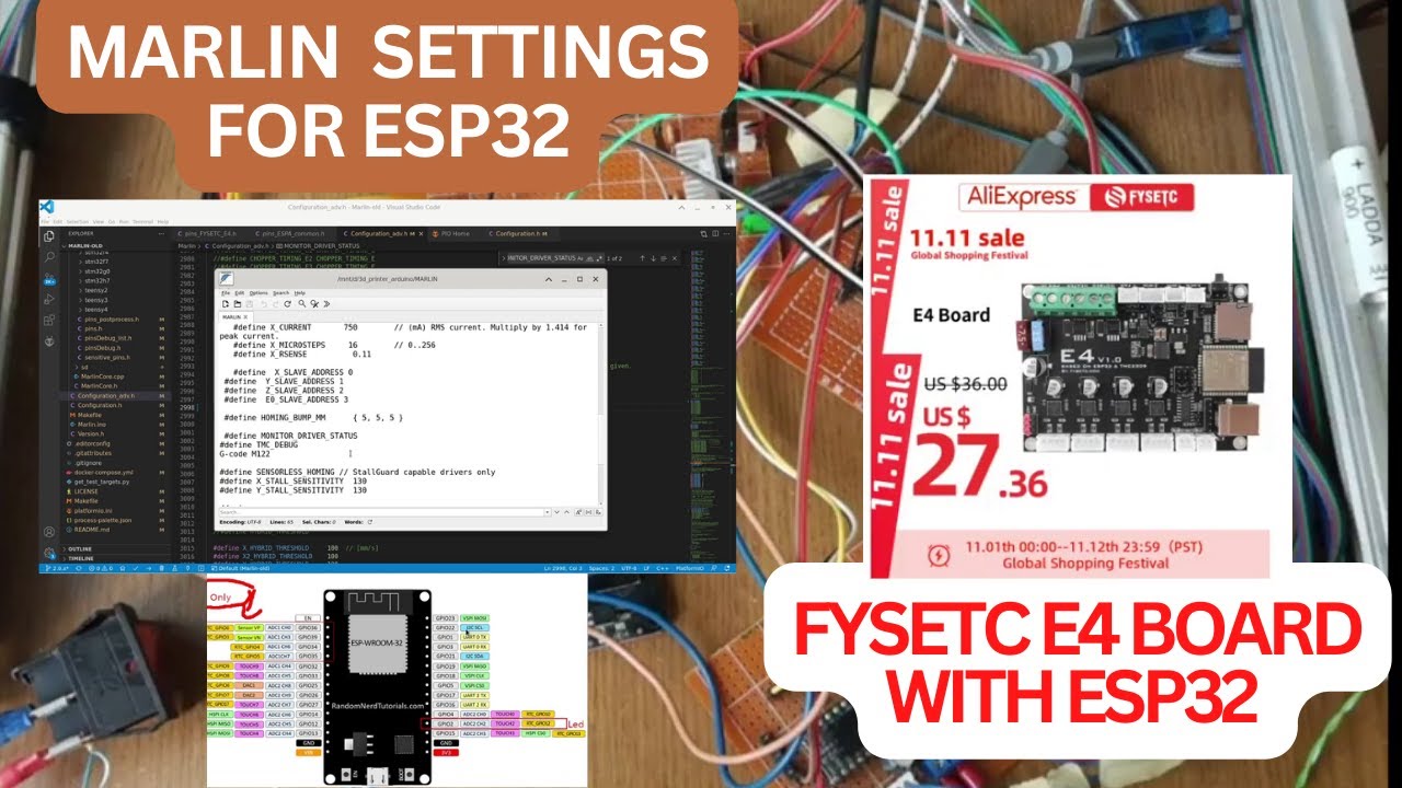 Самодельный 3D-принтер с контроллером ESP32 + настройки Marlin