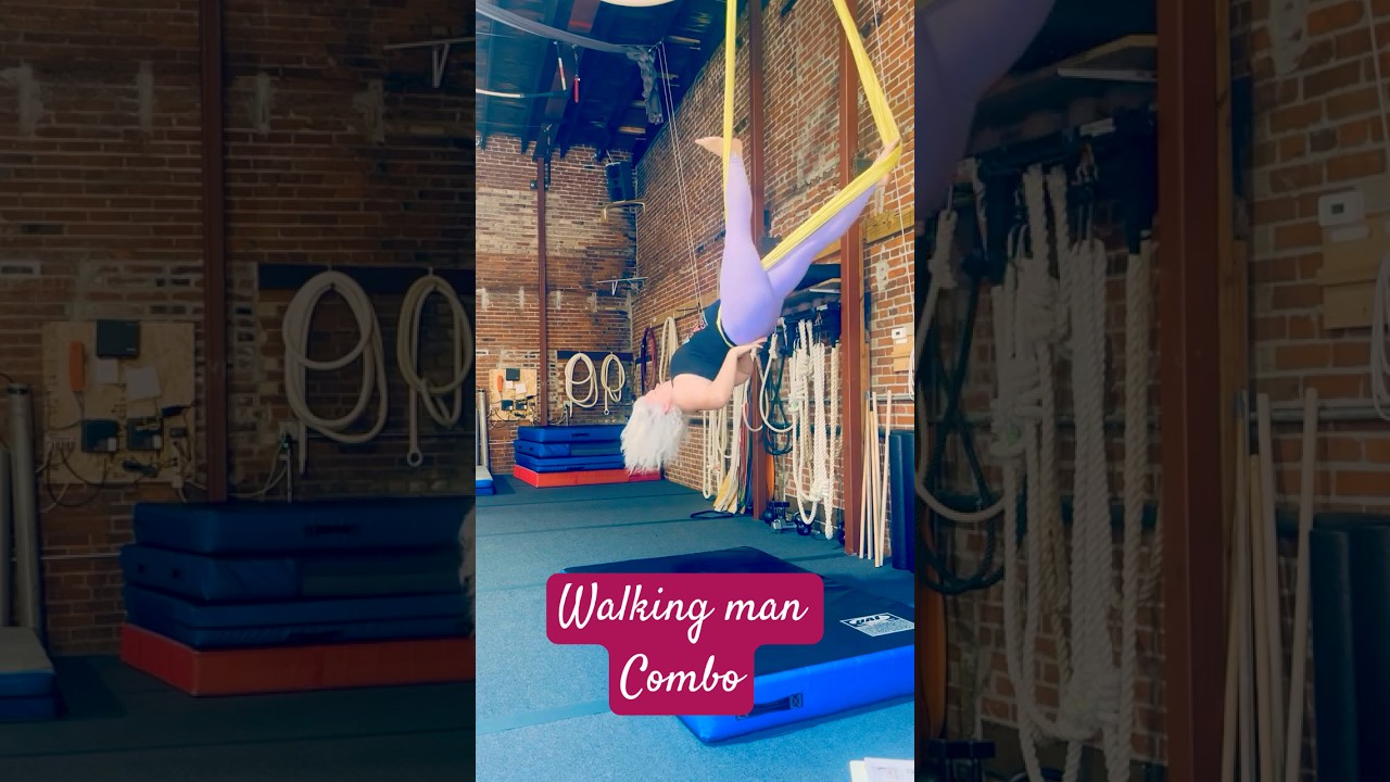 Aerial Sling Intermediate walking man combo  #aerialarts  #aerialhammock #aerialsling #circus