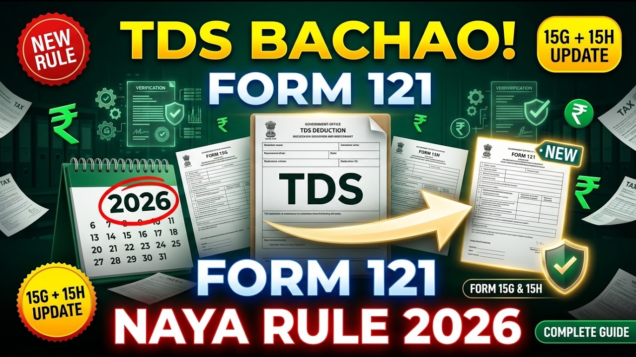 TDS Bachane Ka Naya Rule 2026 | Form 15G, 15H aur Form 121 Complete Guide | Hindi