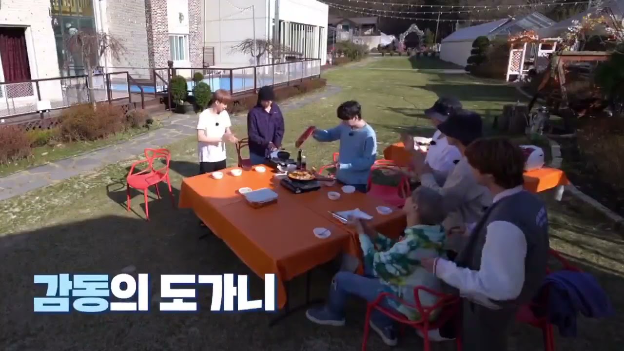 SUGA cooking and distributing food - RUN BTS Ep. 140