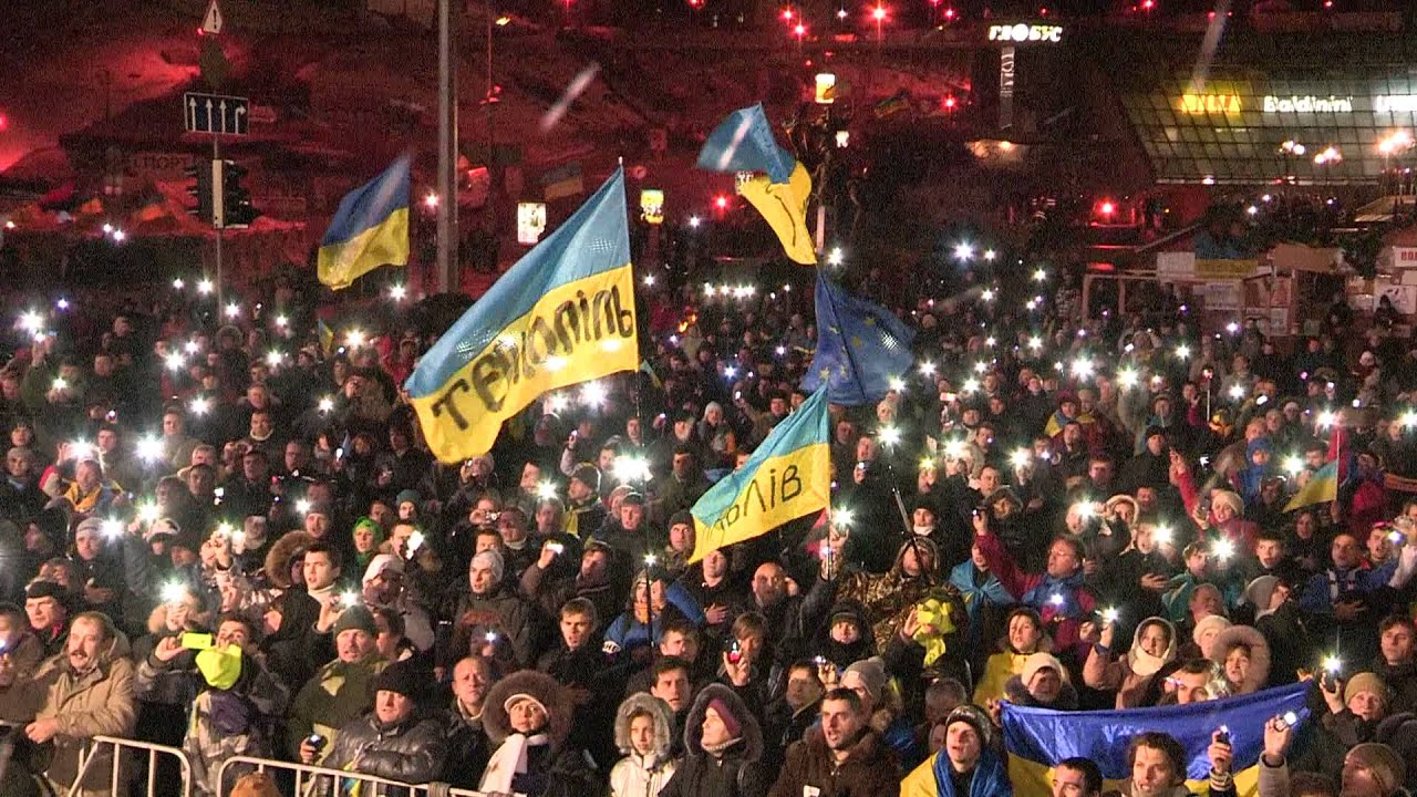Євромайдан Гімн України. Руслана та дівчата. HD