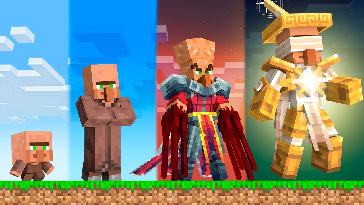 Улучшение деревенского жителя до БОГА в Minecraft