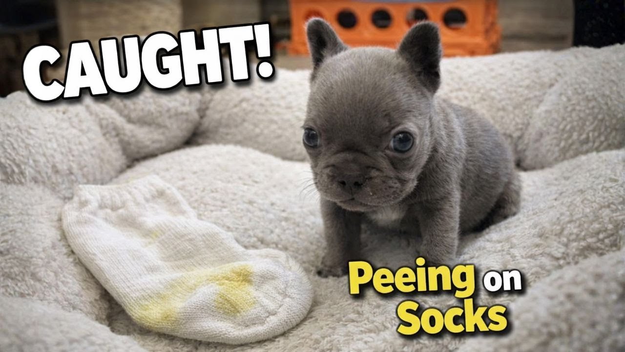 Tiny Frenchie screams for help after being locked up. He says he was wronged, he didn't bite socks