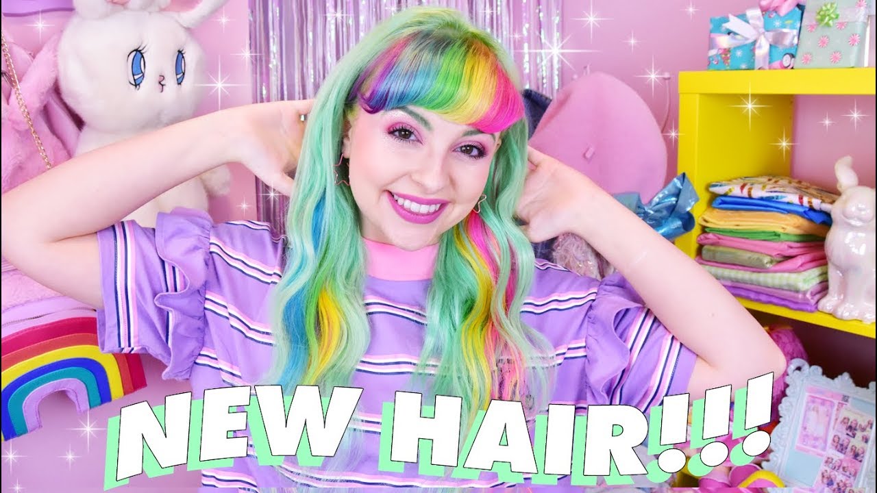 💕🌈Мятно-радужное преображение волос 🌈💕