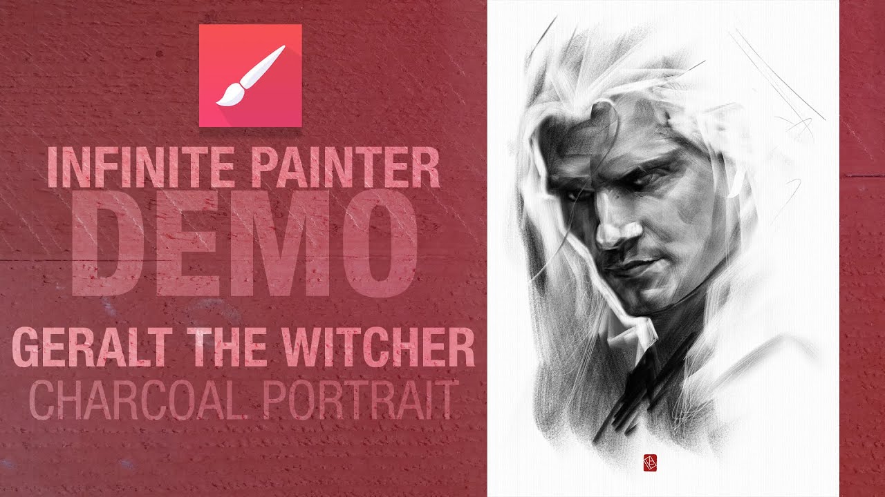 Drawing THE WITCHER in charcoal in Inifnite Painter on IPAD PRO