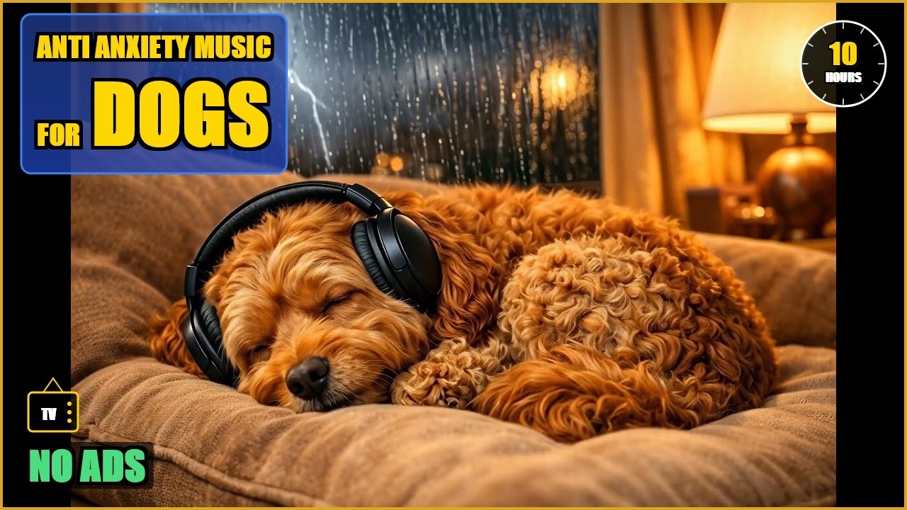 Dog Calm Music | Stormy Night Thunder Calm | 10 Hours ⛈️ (4K)