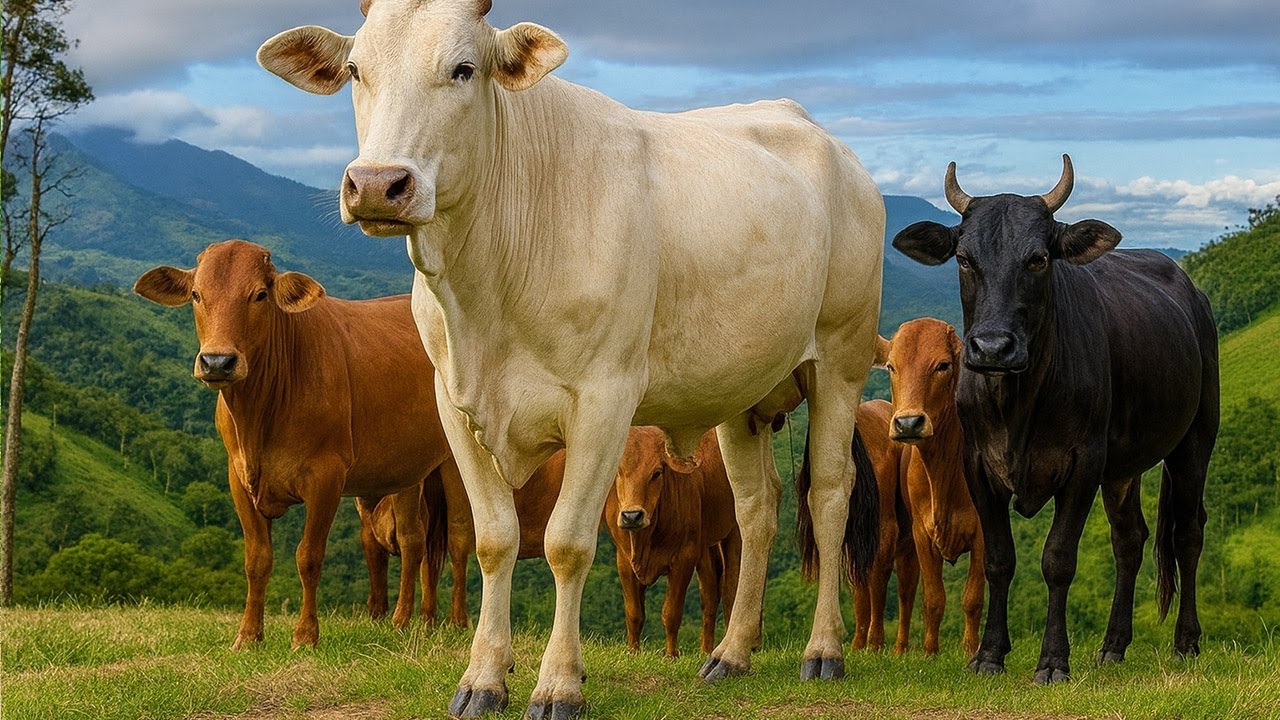 Herder and dozens of cows walking neatly in line, Cow sound Moo, Cute cows returning to the barn/pen