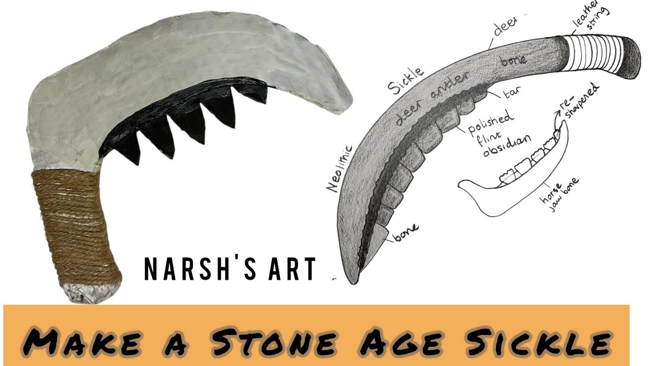 How to make a Stone Age sickle (Neolithic tool) #stoneage #prehistory #prehistoric