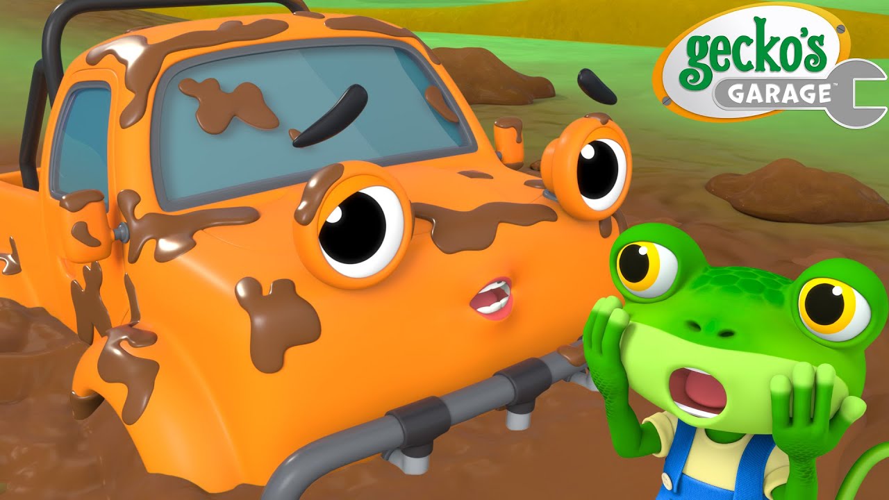 Max is Stuck in the Mud! 😱 | Gecko's Garage 🚚 | Cartoons For Kids | Toddler Fun Learning