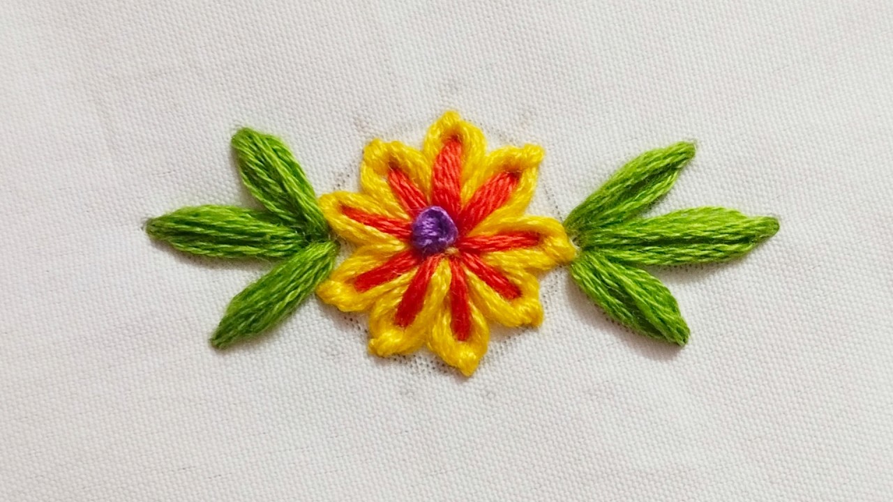 So cute flower embroidery design || Beautiful flower embroidery design |