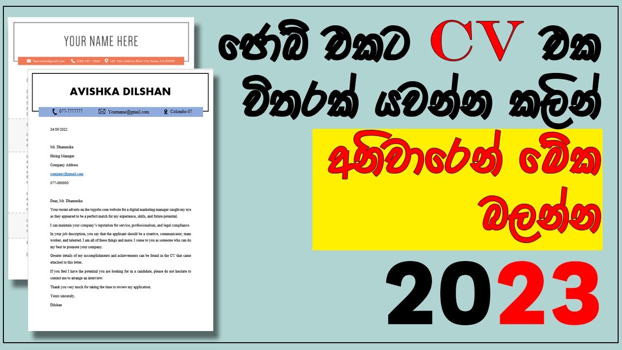 How I made my Cover Letter | Perfect cover letter | in Sinhala