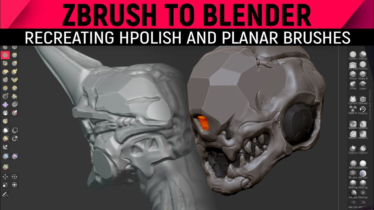 Кисти для скульптурирования hPolish и Planar в Blender