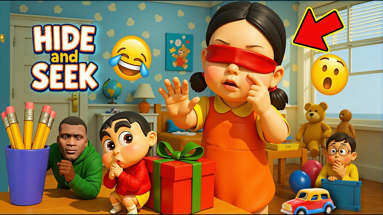 Shinchan & Franklin Played Hide & Seek in a HUGE Room! 🏠😱