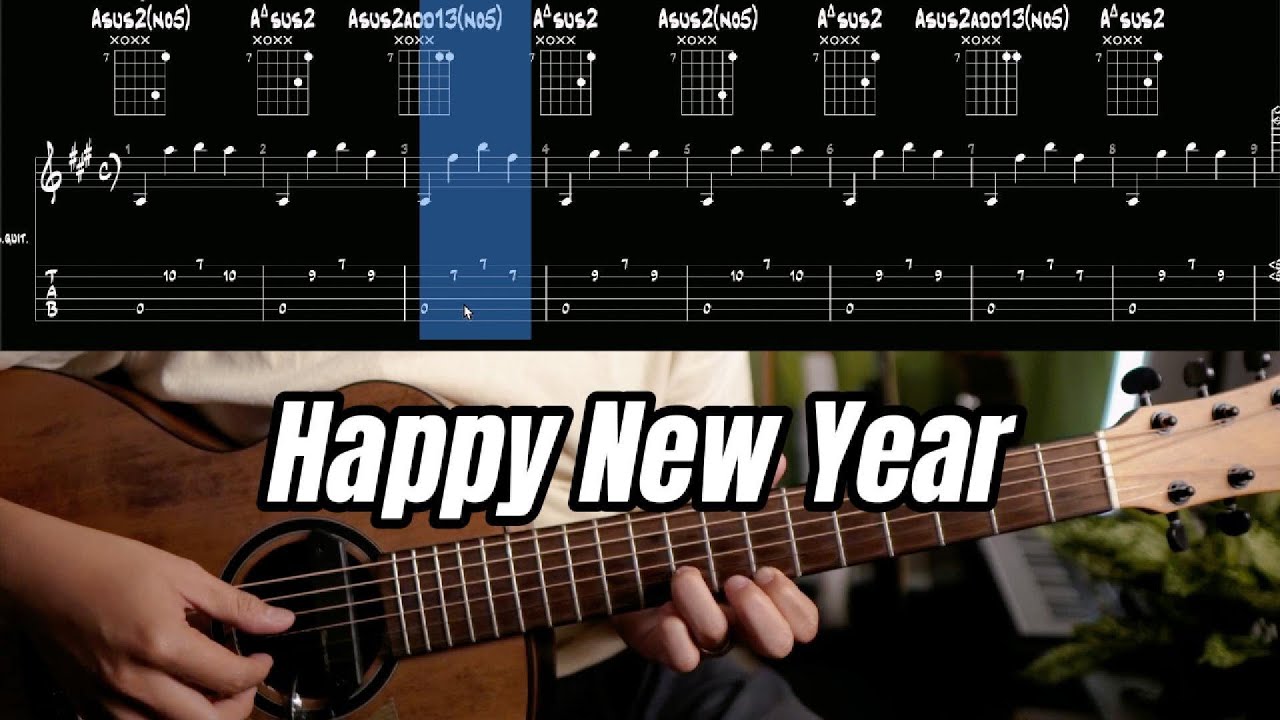 Happy New Year (ABBA) Fingerstyle Tab / Level:  ★☆☆