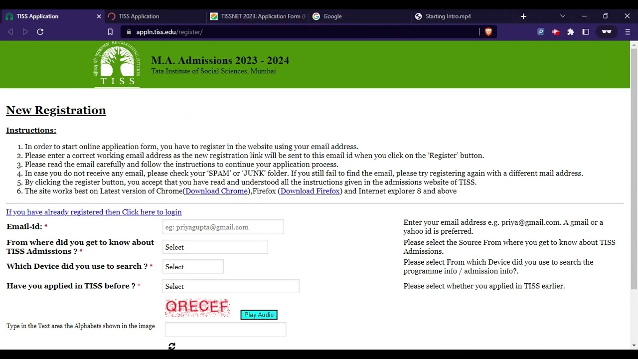 TISSNET 2023 Application Form (Released) - How To Fill TISSNET 2023 Application Form