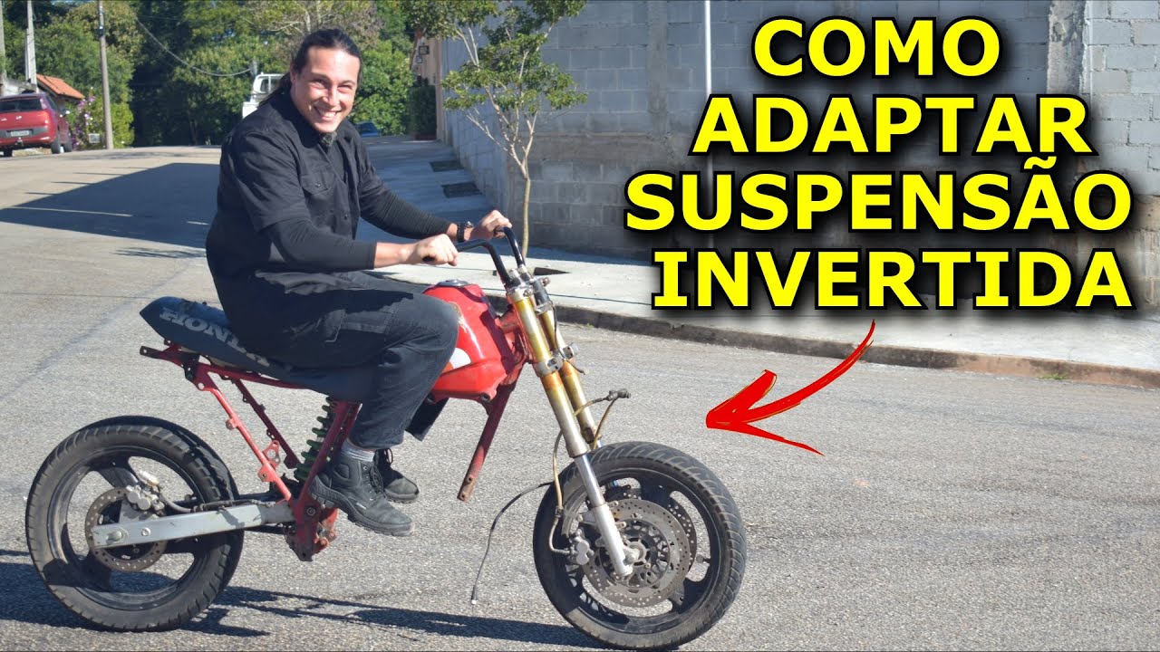 COMO ADAPTAR SUSPENSÃO INVERTIDA EM QUALQUER MOTO  (Cabritolina vídeo 2)