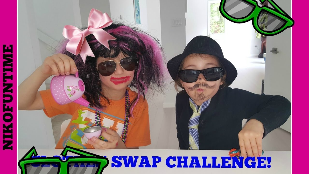 KIDS SWAP CHALLENGE / DRESS UP CHALLENGE! Big Brother turns Little Sis into Little Brother and more!