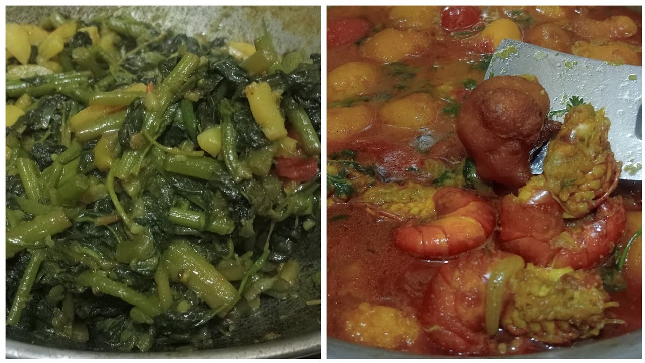নিরামিষ শাকের রান্না ও চিংড়ি মাছ দিয়ে ফুডলি রান্না।shrimp with foodoli & vegetable recipe.
