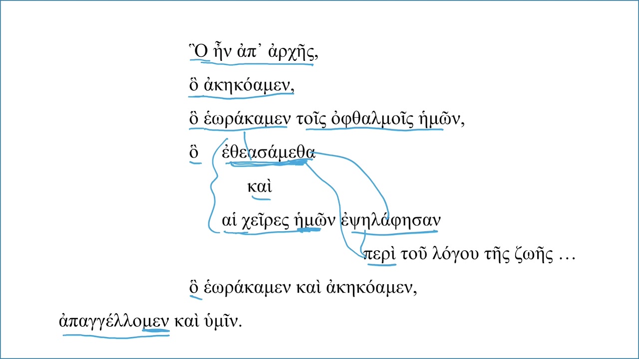 What all else fails, find the verb (1 John 1:1)