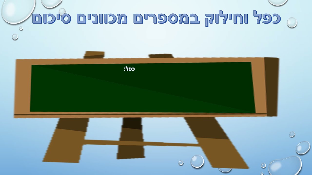 כיתה ז מספרים מכוונים כפל וחילוק
