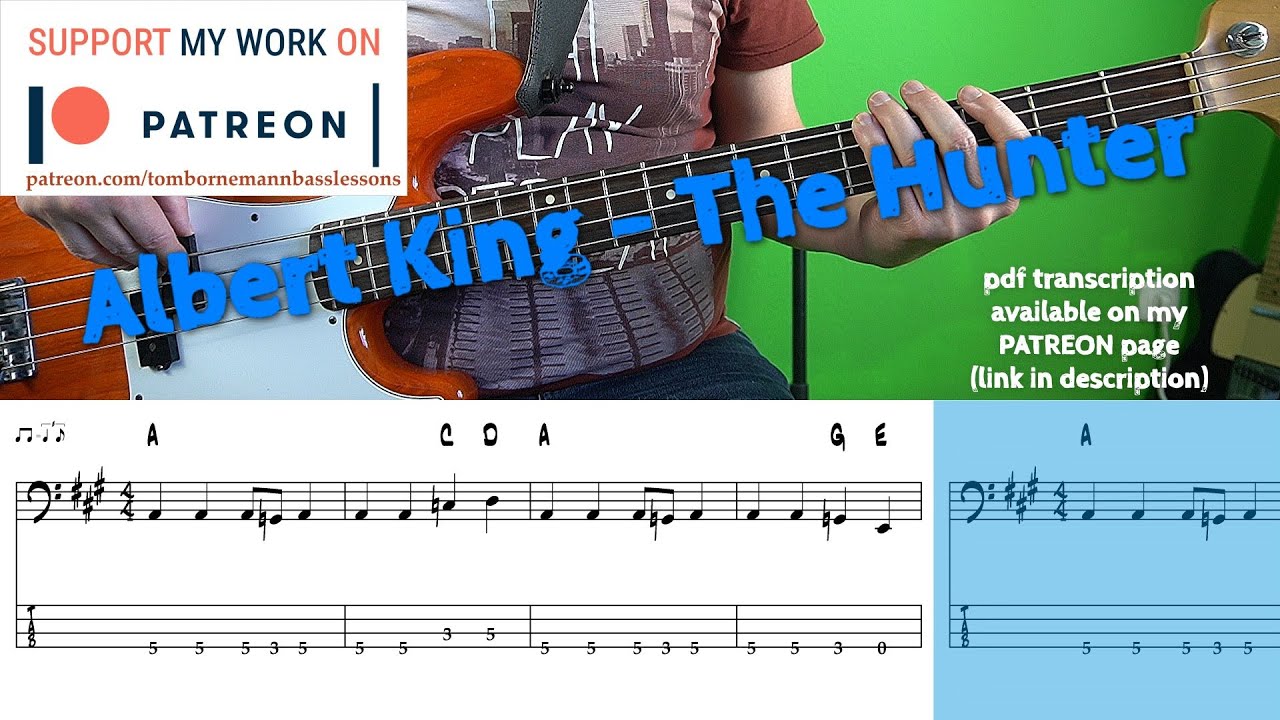 Albert King - The Hunter (Bass cover with tabs)
