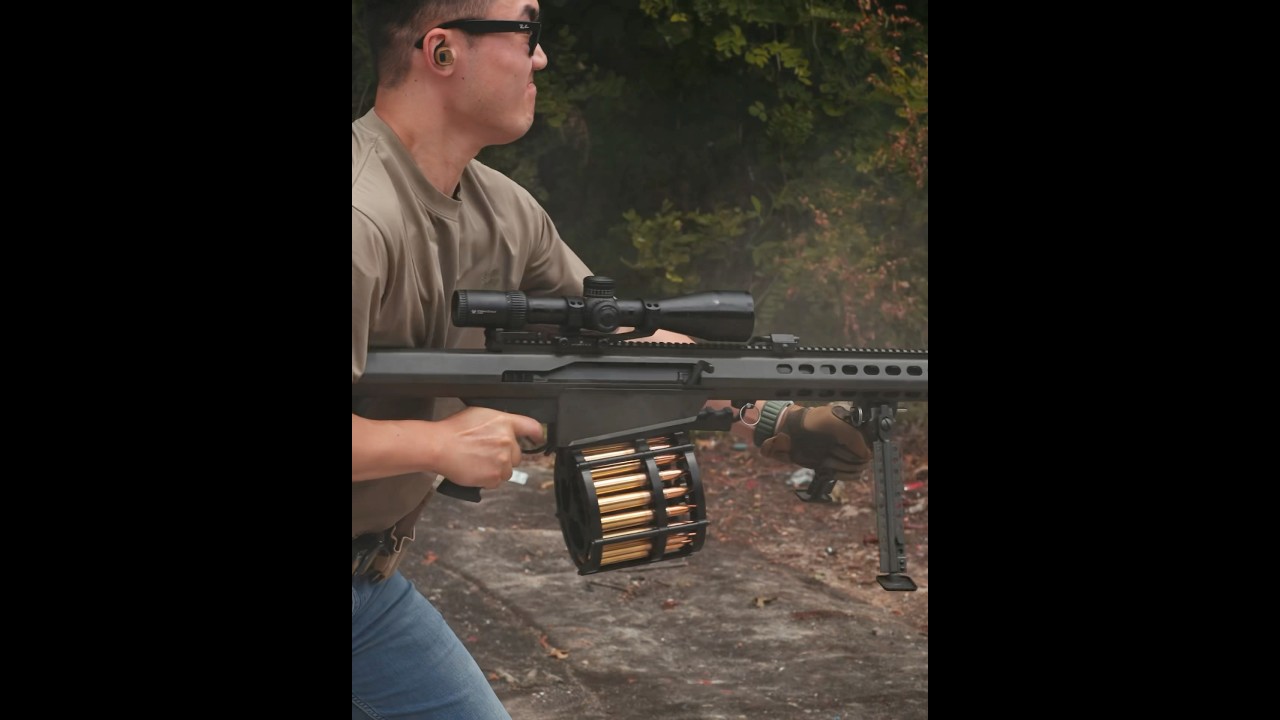 20 rounds drum mag for Barrett? Hell yeah! #cinematic #pewgun #gunbuilds #fun #rangeday #firearm