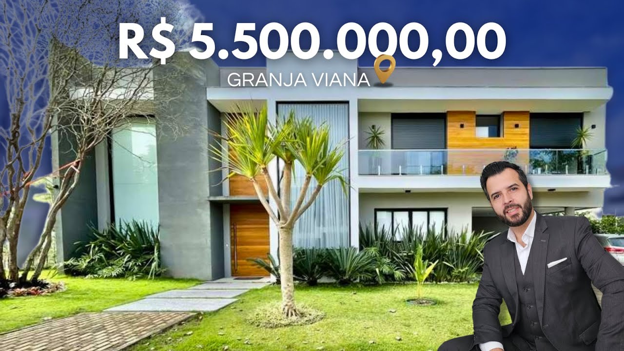 MANSÃO MODERNA À VENDA NA GRANJA VIANA R$ 5.500.000,00. PORTEIRA FECHADA