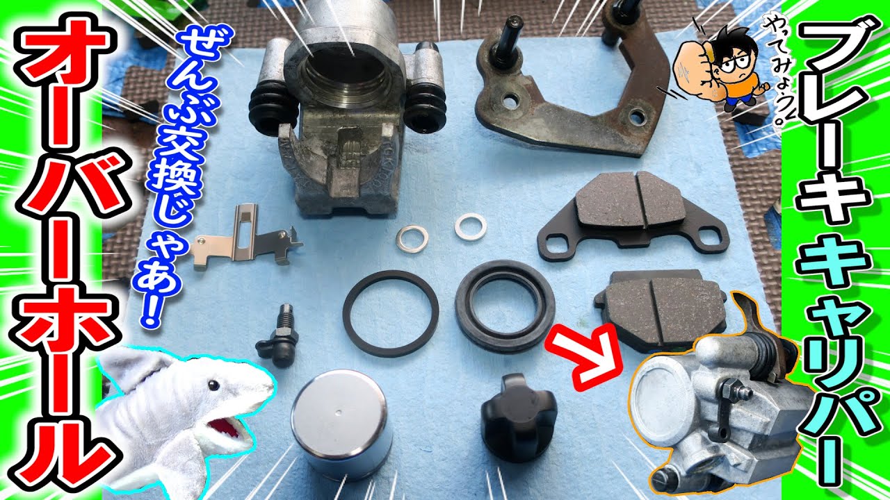 【KDX125SR】前ブレーキキャリパーのフル・オーバーホール（分解整備）≪ふかっちゃんと遊ぼう≫