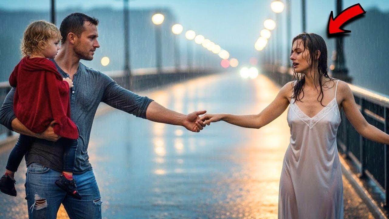 No saltes”, dijo un padre soltero… al salvar a la niña del puente descubrió quién era realmente.