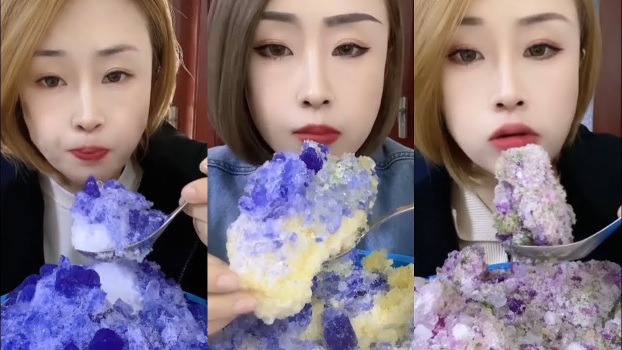 YOYO’s Delicious Crushed Ice Eating| Colorful Ice