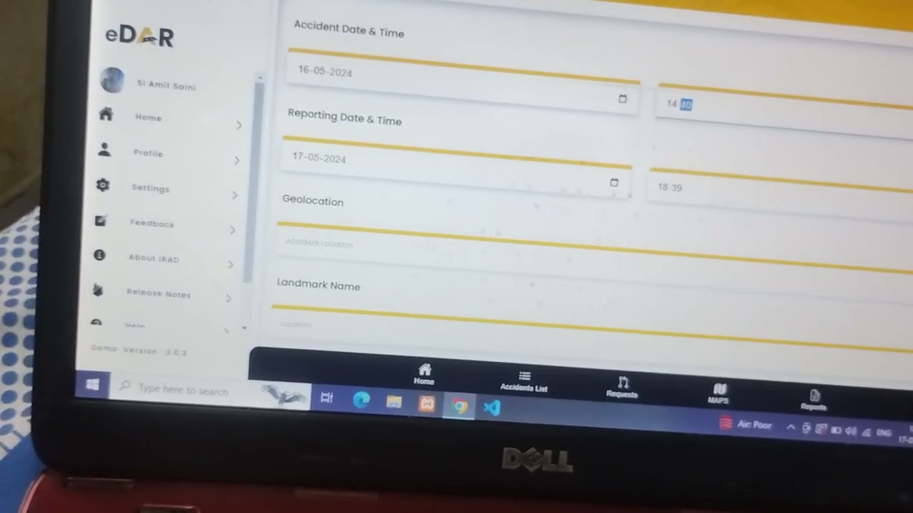 i-RAD/ eDAR, Demo Video 1 for Registration of road Accident case in the iRAD by police department.