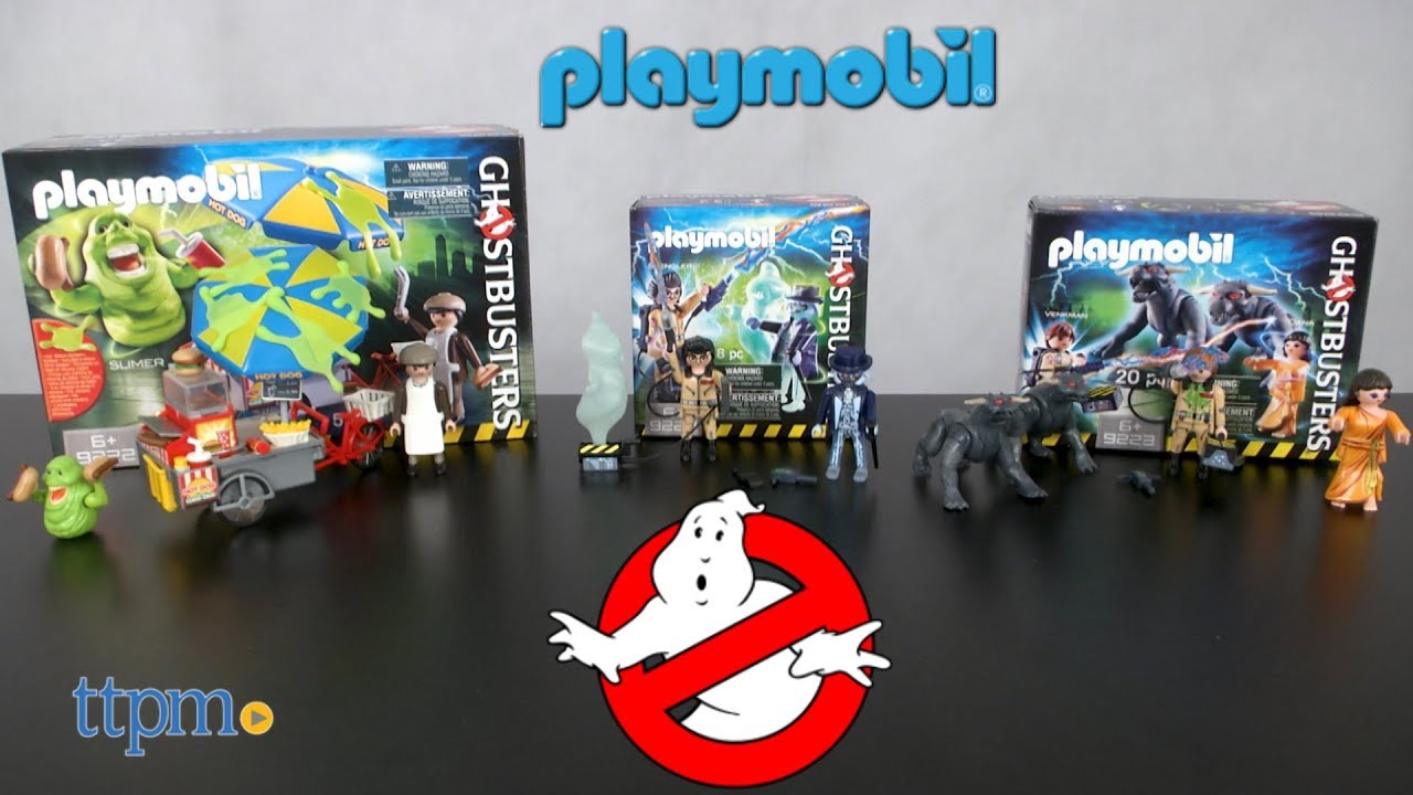 Ghostbusters  Spengler and Ghost, Venkman and Terror Dog & Slimer with Hot Dog Stand from Playmobil